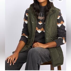 Women's Olive Hooded Vest